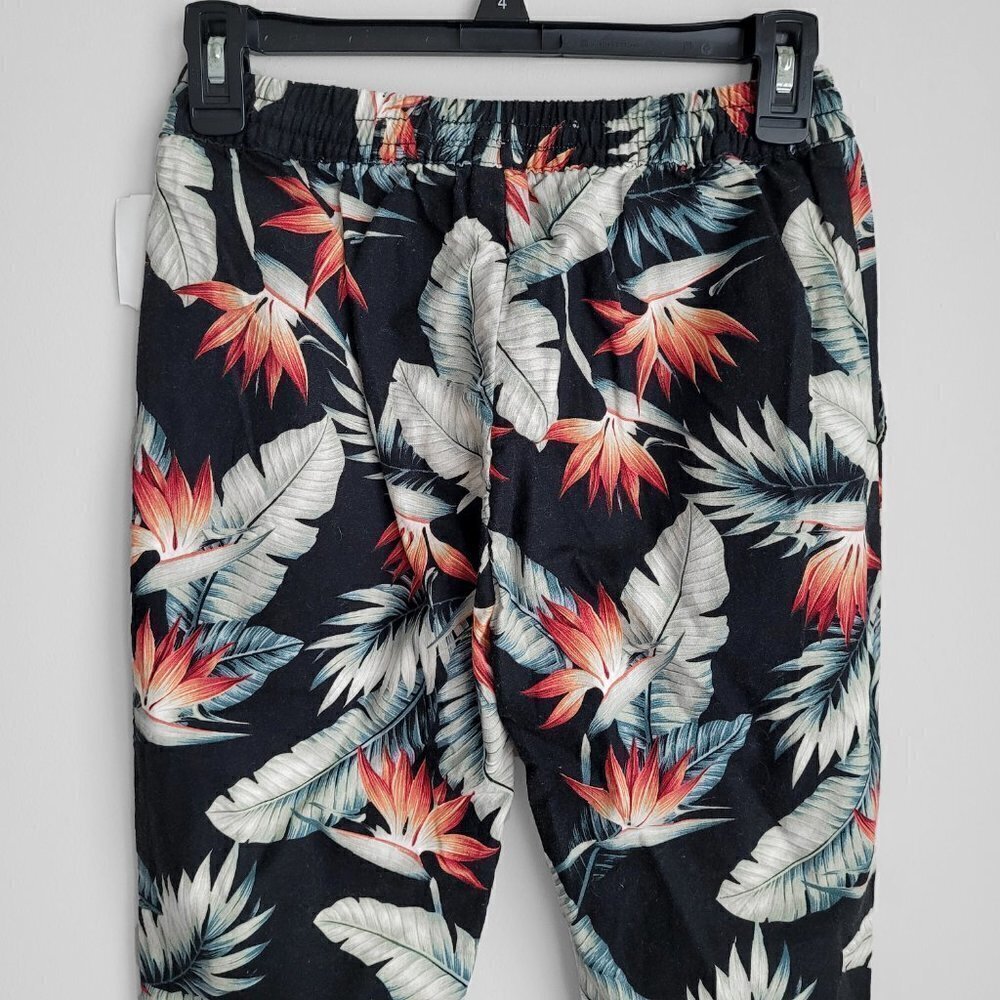 NWT Baldwin Denim Tropical Flax Blend Pull On Elastic Waist Boho Ankle Pants - Picture 10 of 12